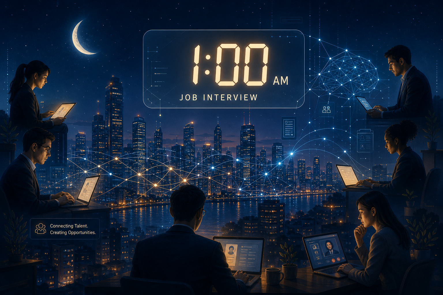 A Ascensão da Entrevista de Emprego das 1 da Manhã
